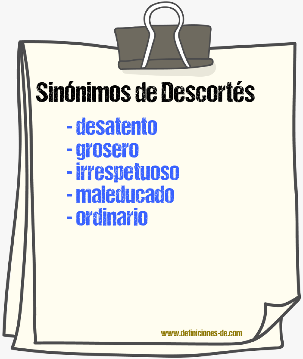 Sinnimos de descorts