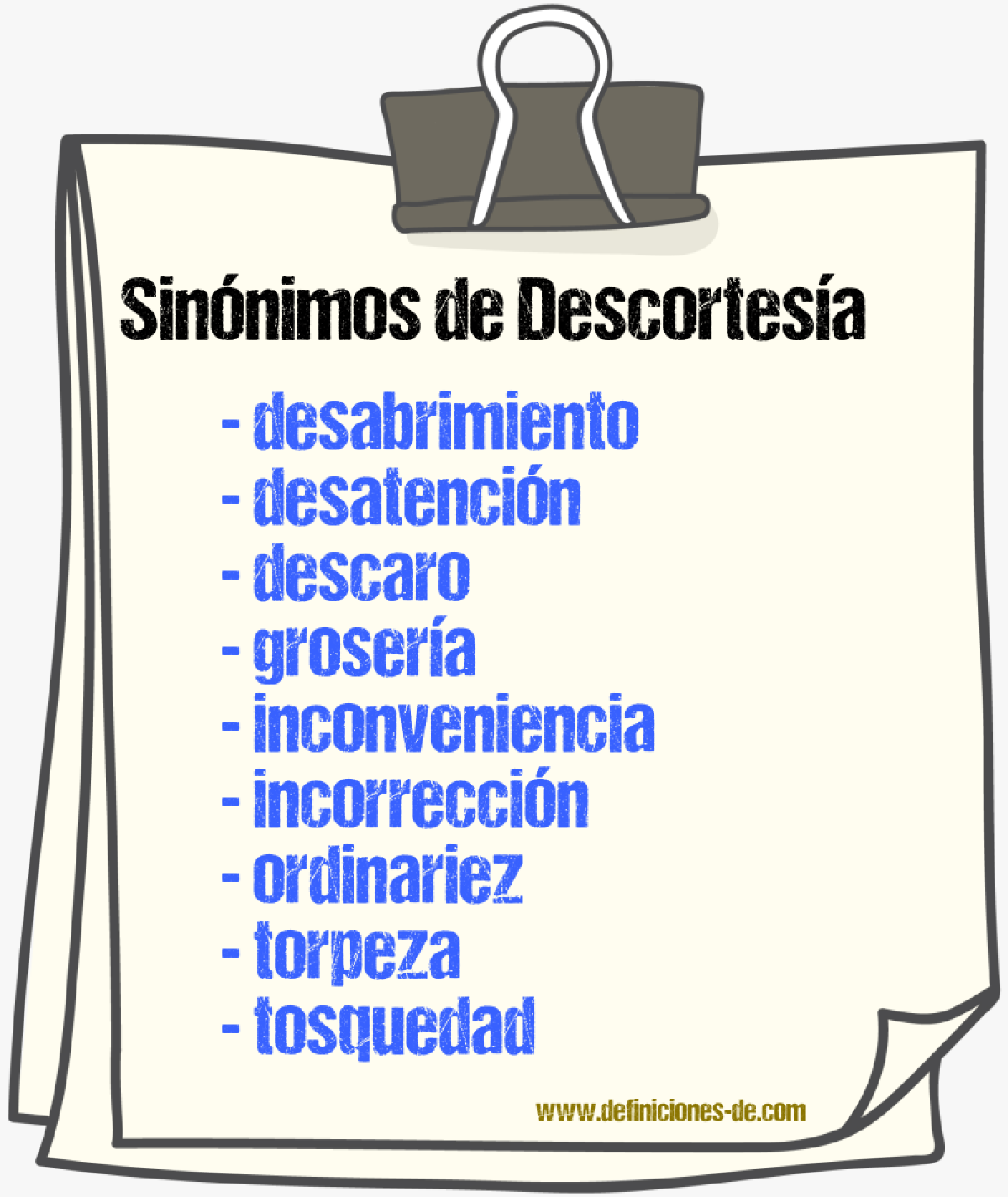 Sinnimos de descortesa