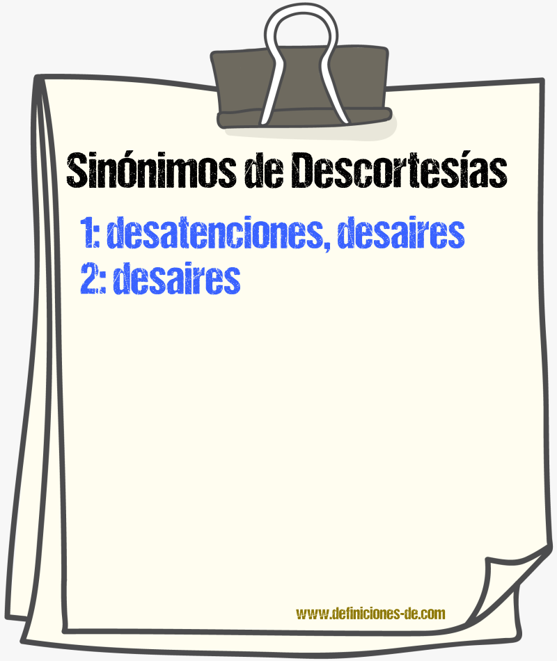 Sinónimos de descortesías