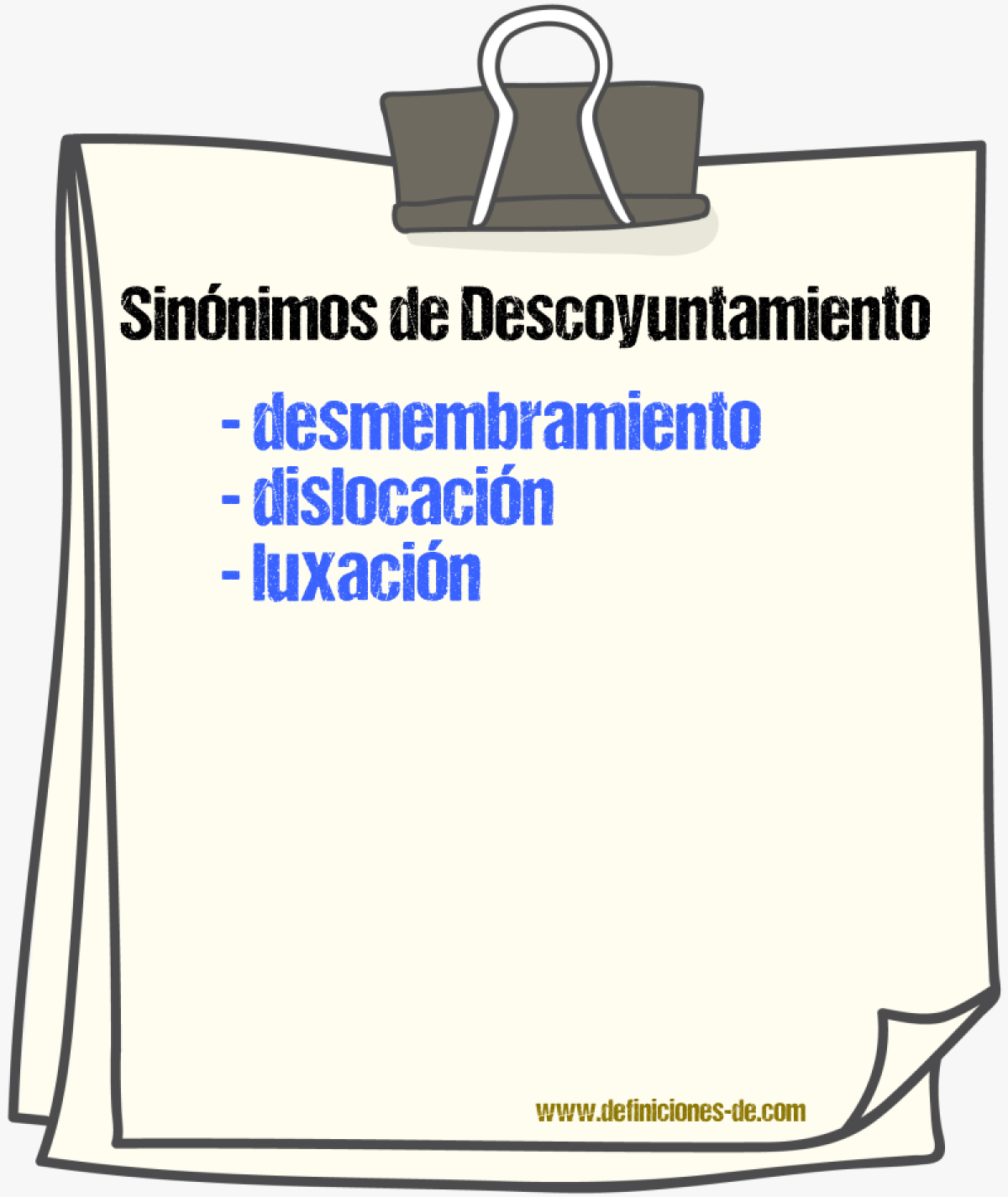 Sinnimos de descoyuntamiento