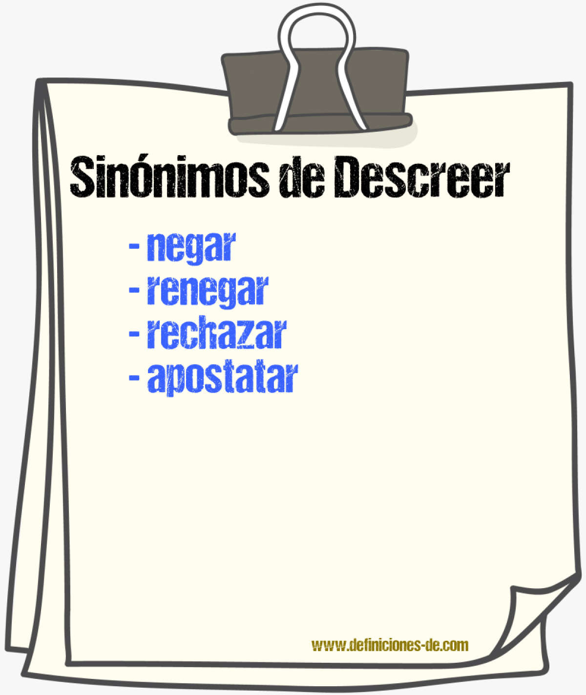 Sinnimos de descreer