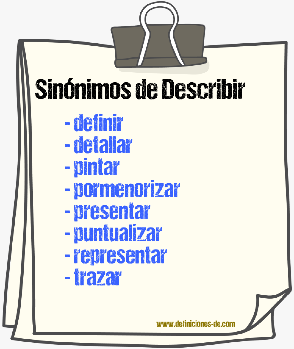 Sinnimos de describir