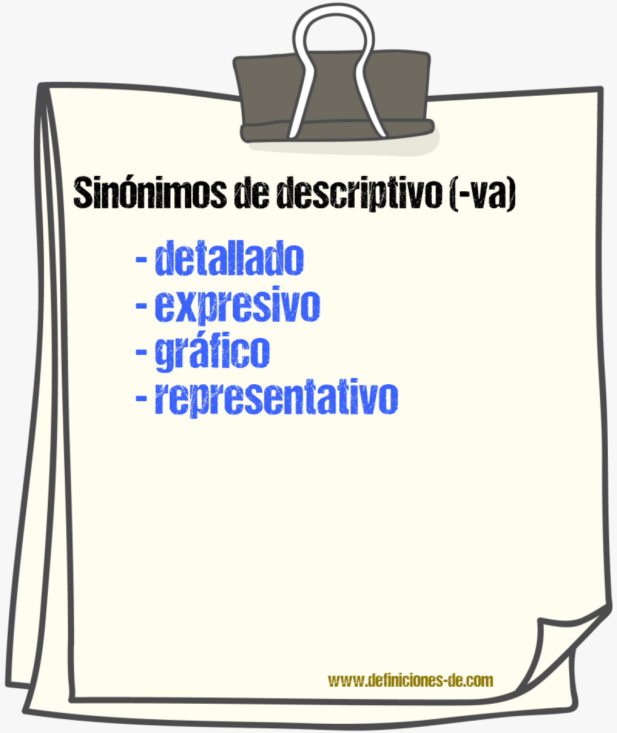 Sinnimos de descriptivo