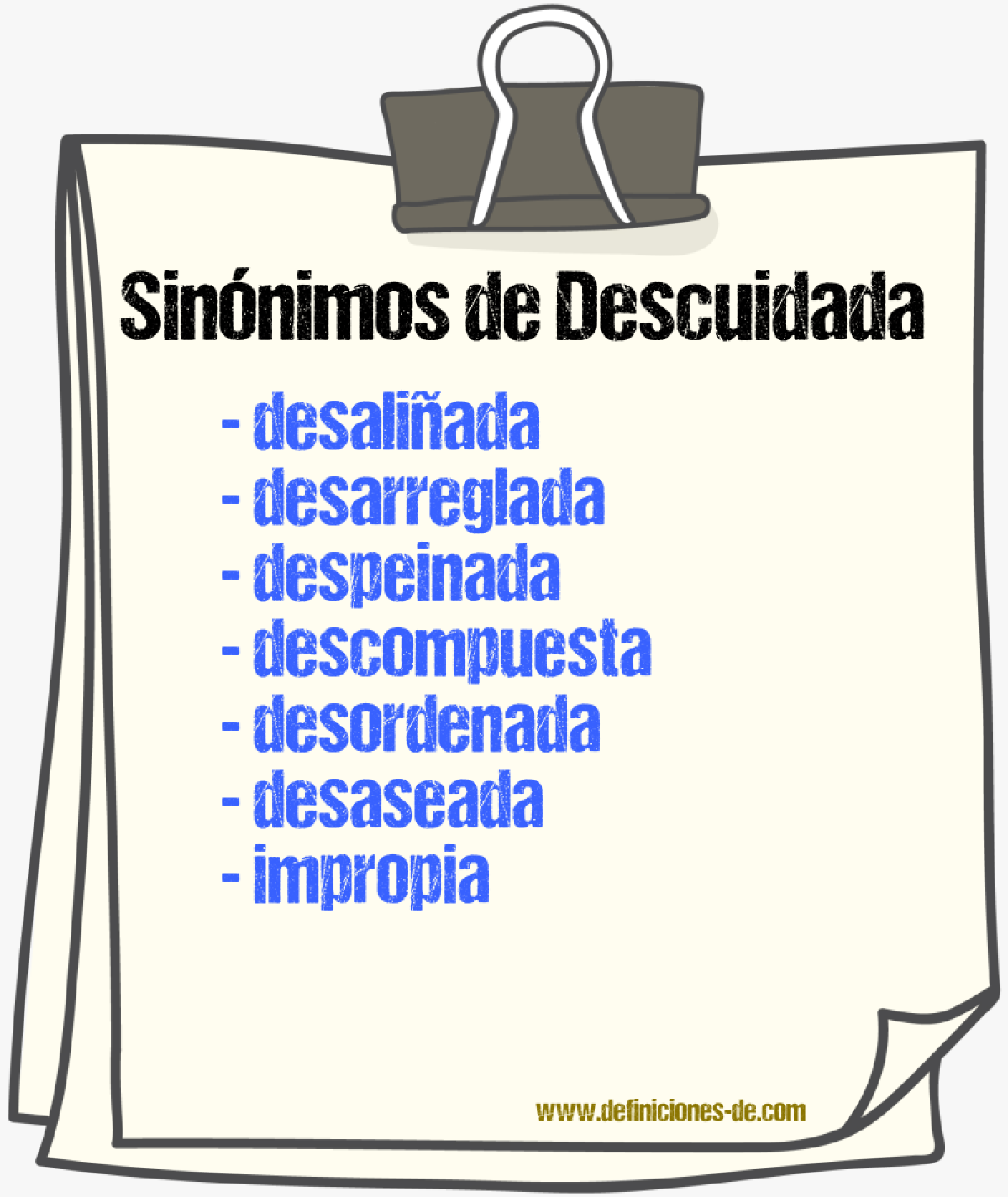 Sinónimos de descuidada