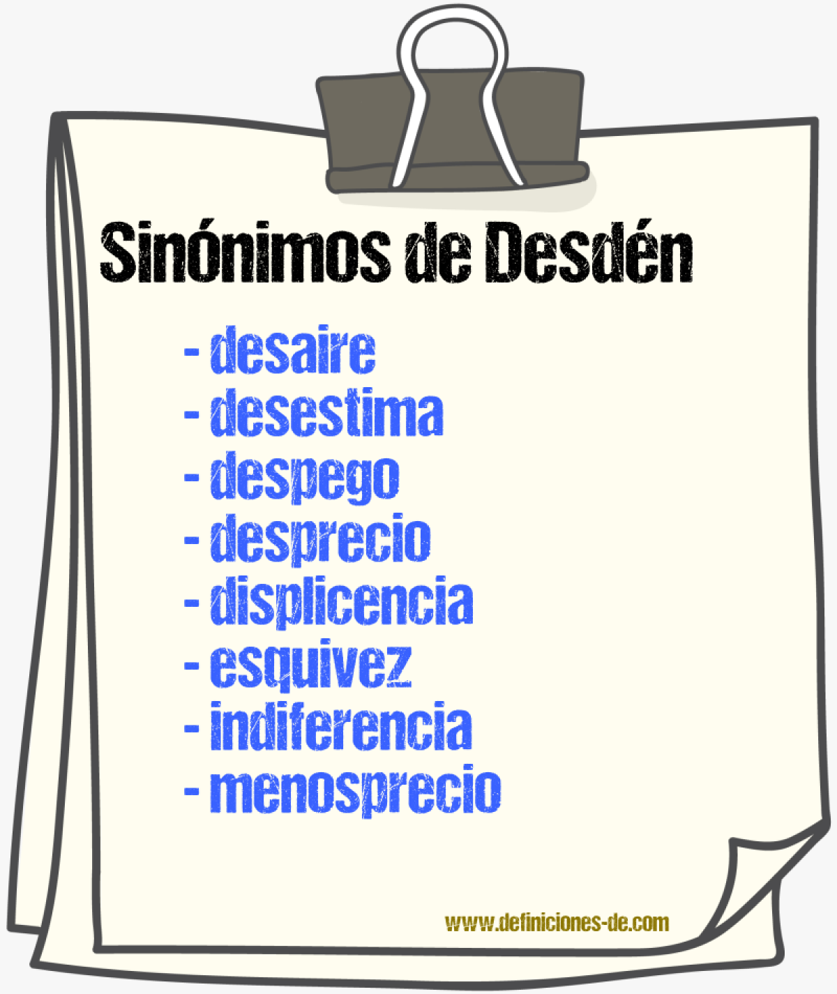 Sinnimos de desdn