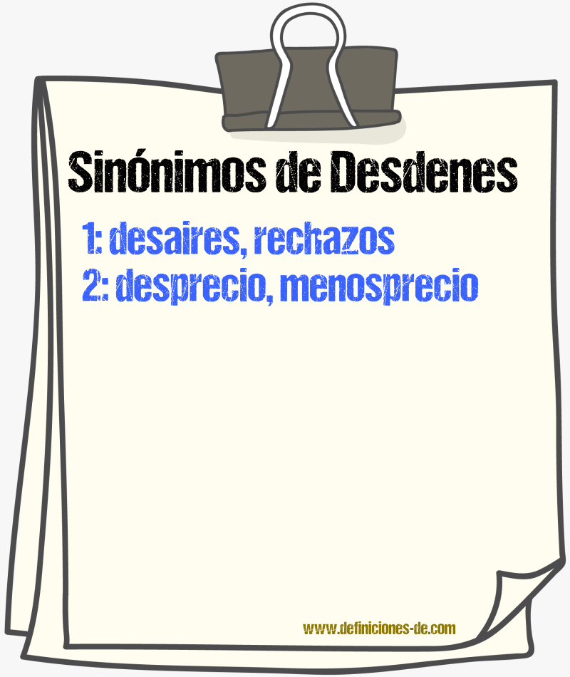 Sinónimos de desdenes