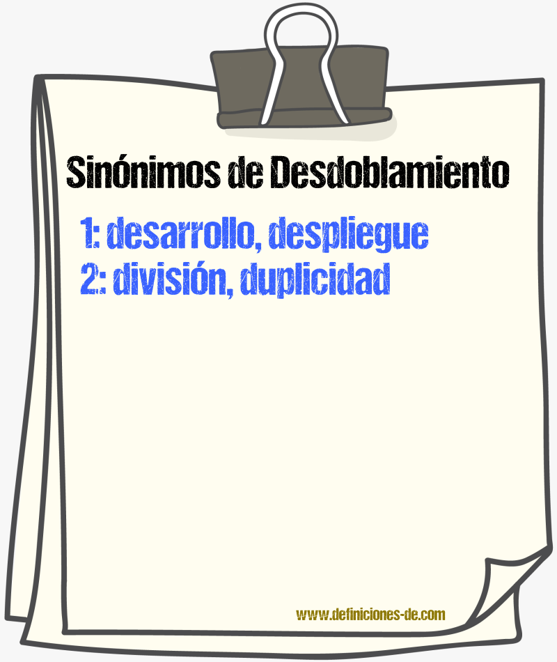 Sinnimos de desdoblamiento