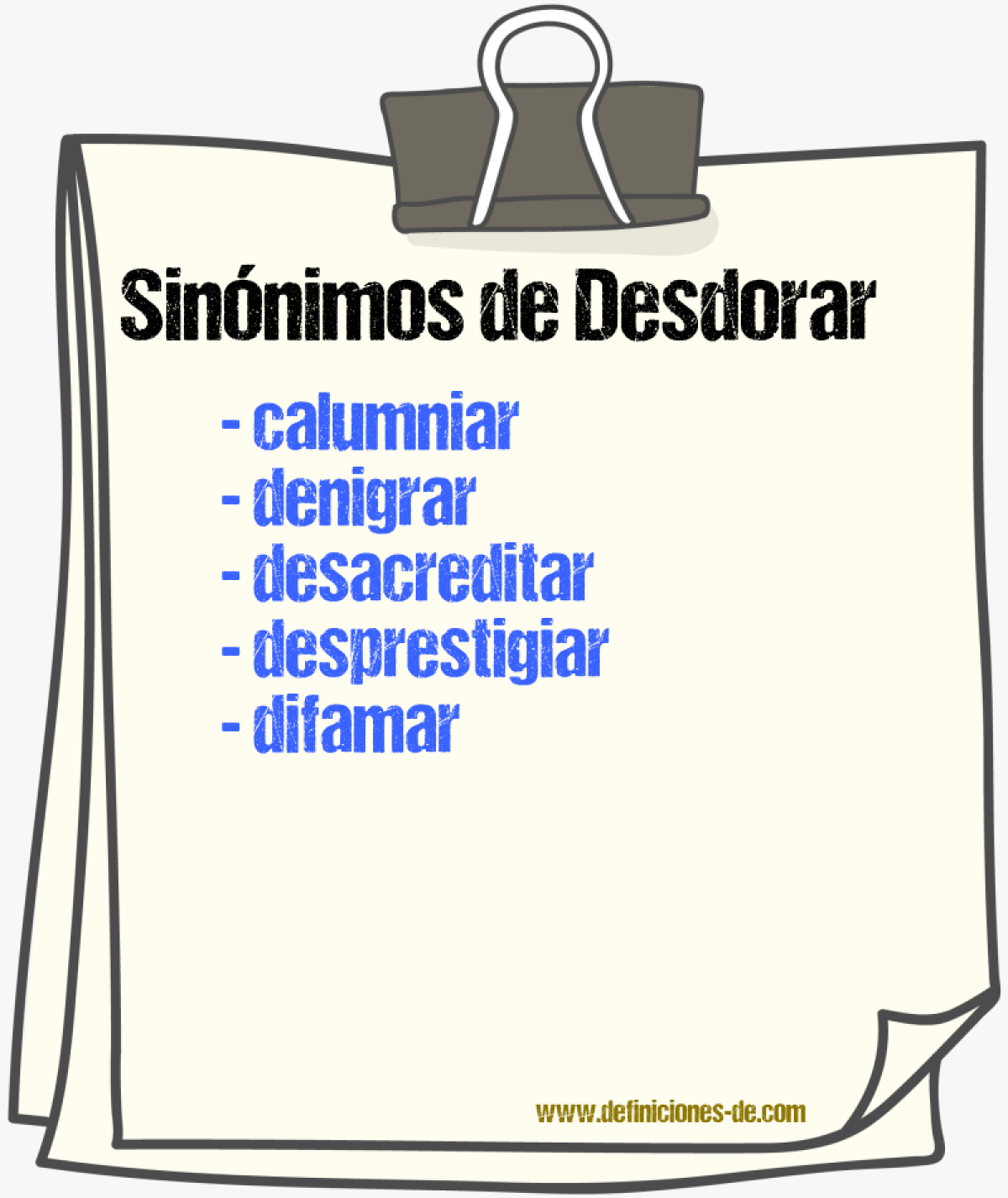 Sinnimos de desdorar