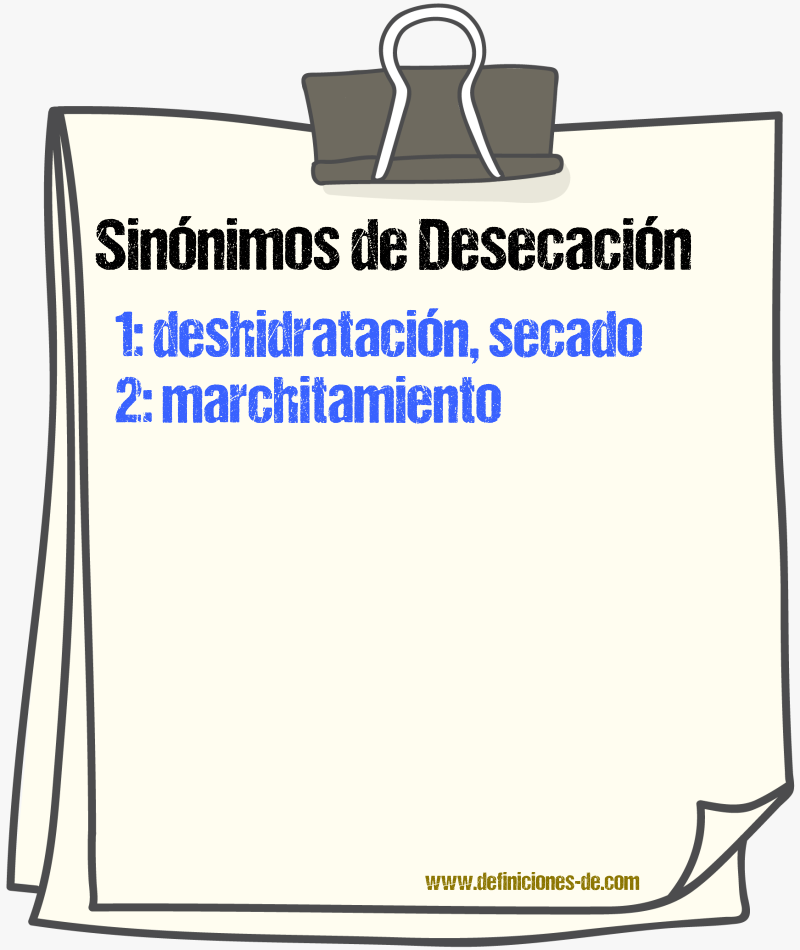 Sinnimos de desecacin