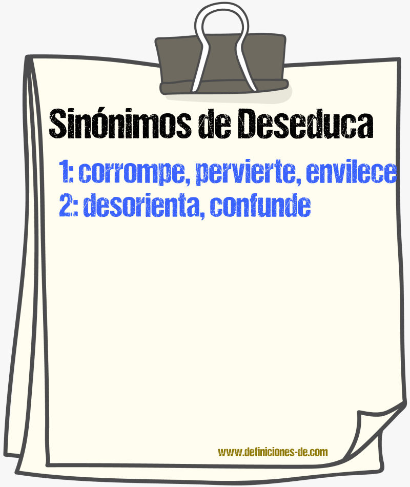 Sinónimos de deseduca