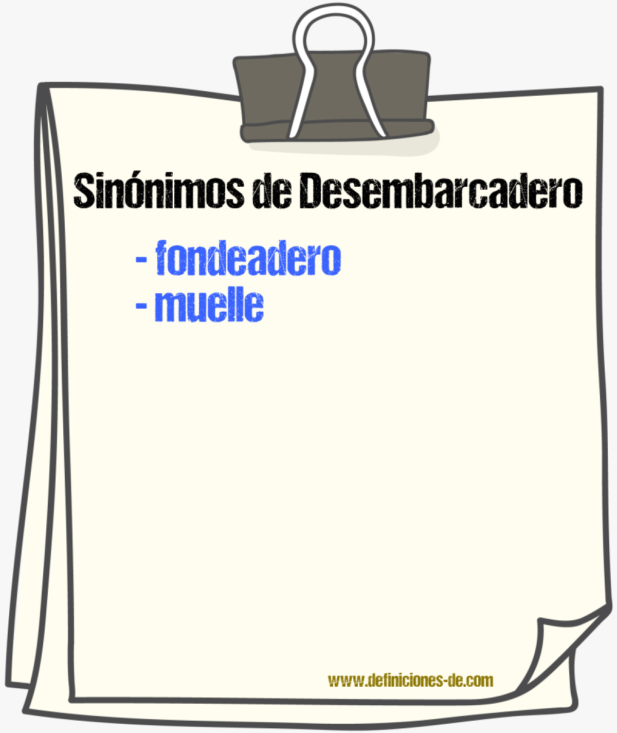 Sinnimos de desembarcadero