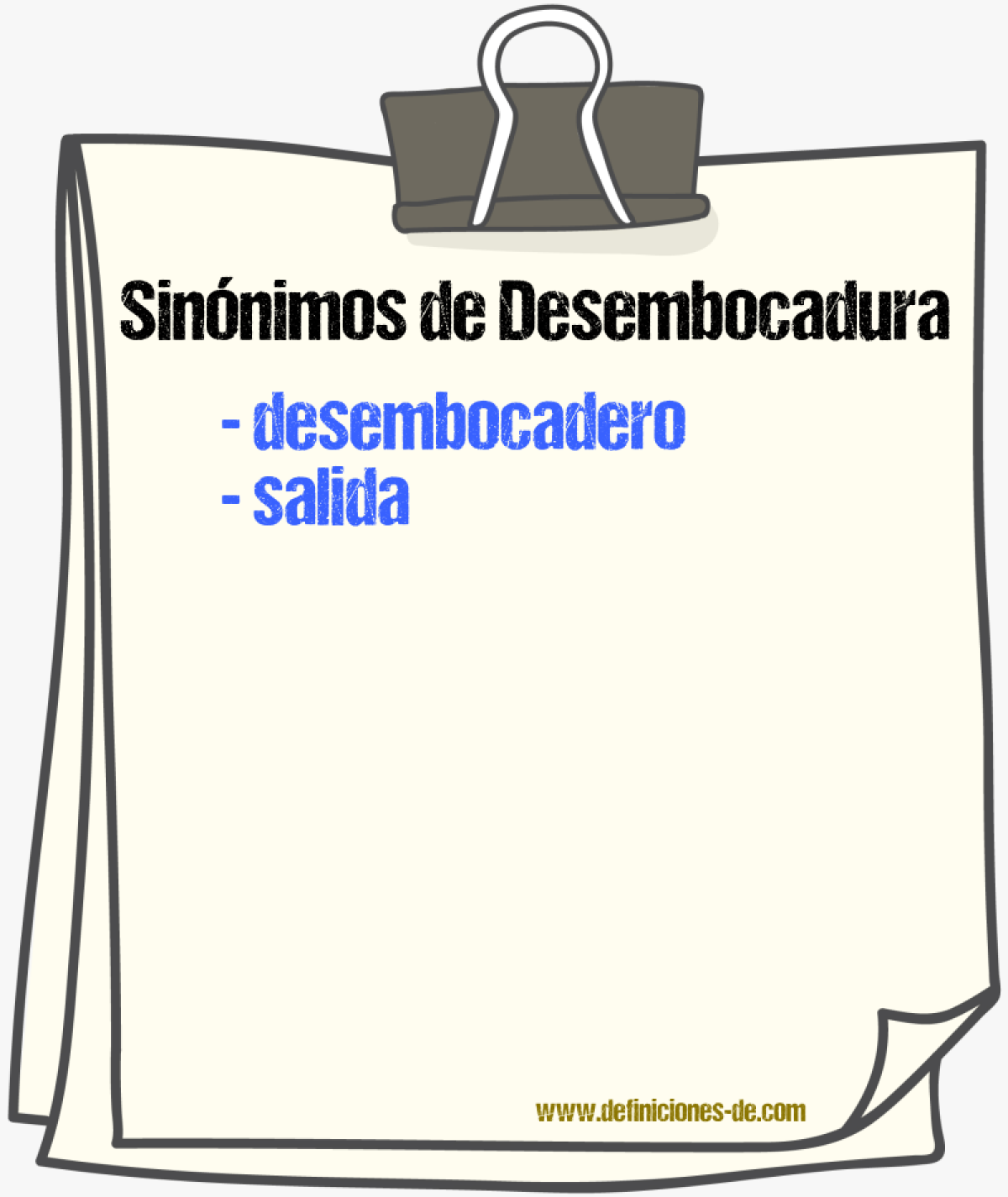 Sinnimos de desembocadura