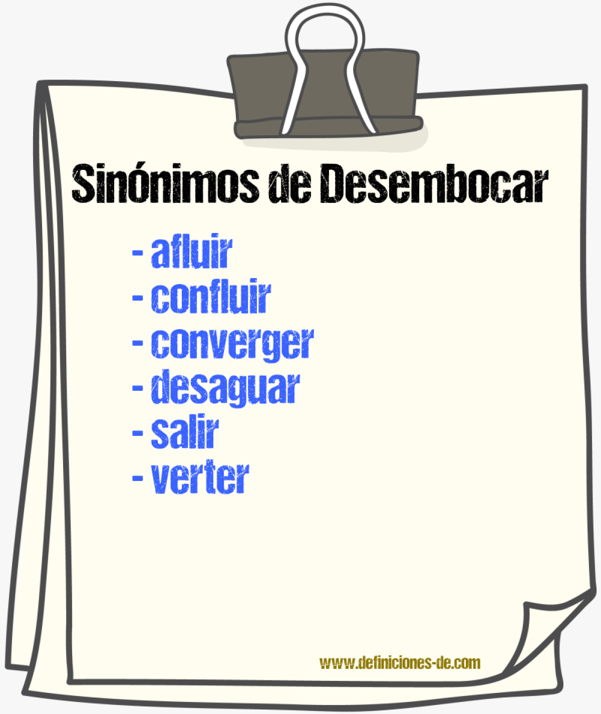 Sinnimos de desembocar