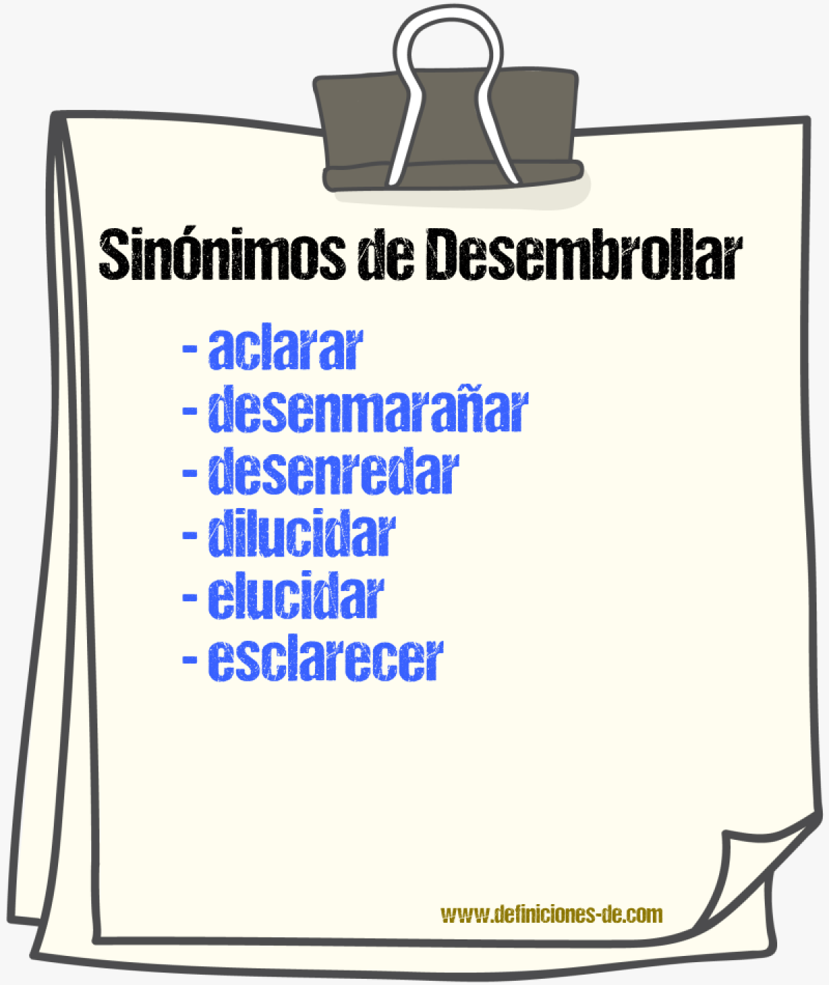 Sinnimos de desembrollar