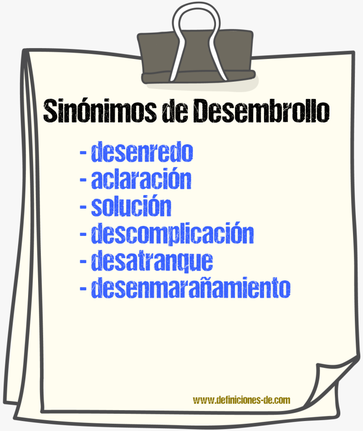 Sinónimos de desembrollo