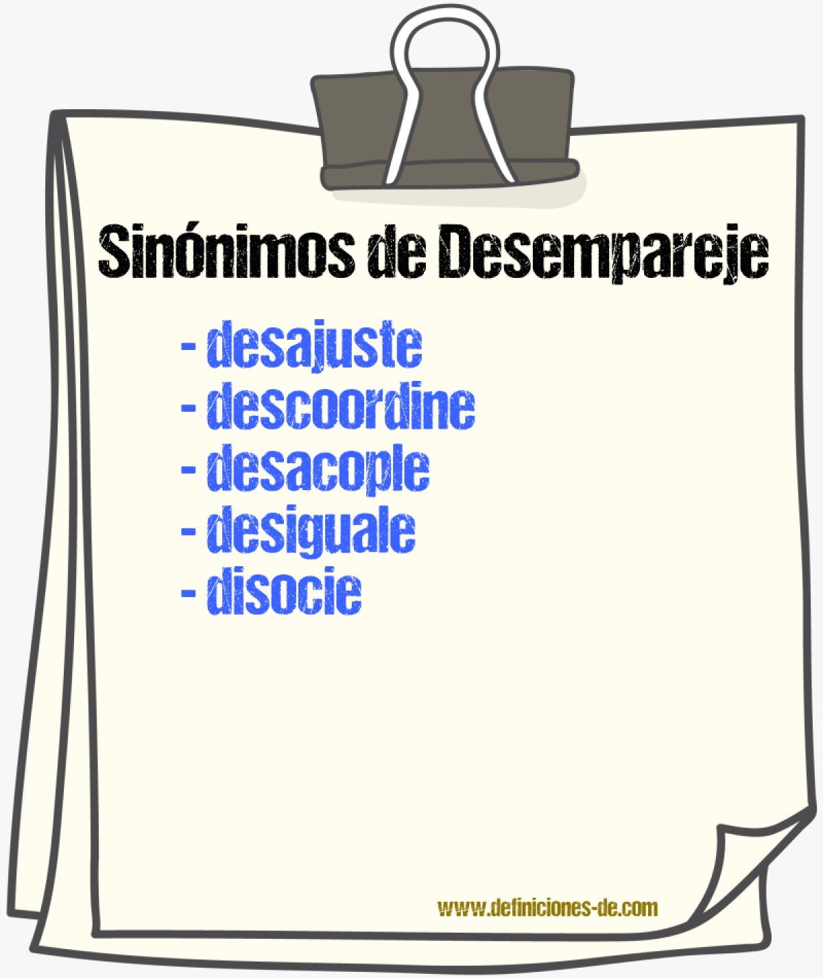 Sinónimos de desempareje
