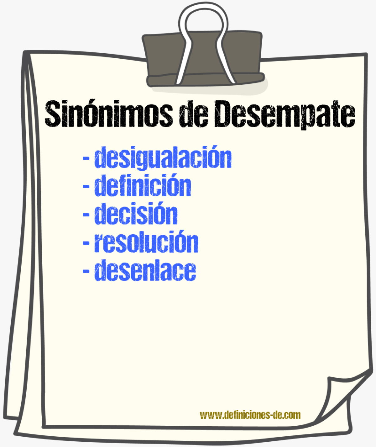 Sinónimos de desempate
