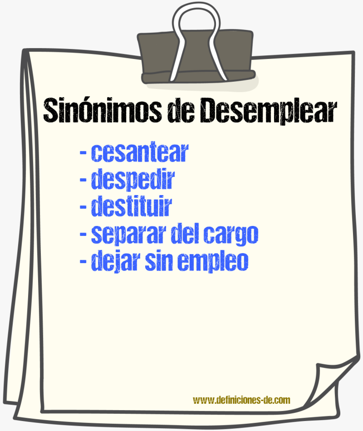 Sinónimos de desemplear
