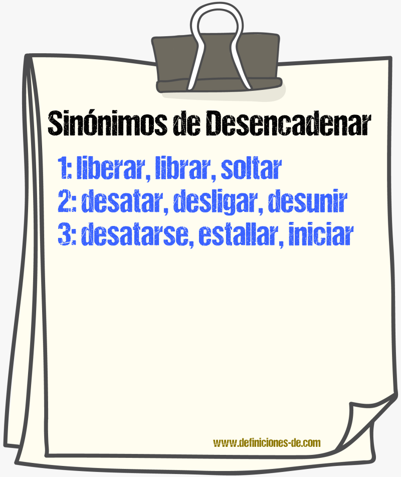 Sinnimos de desencadenar