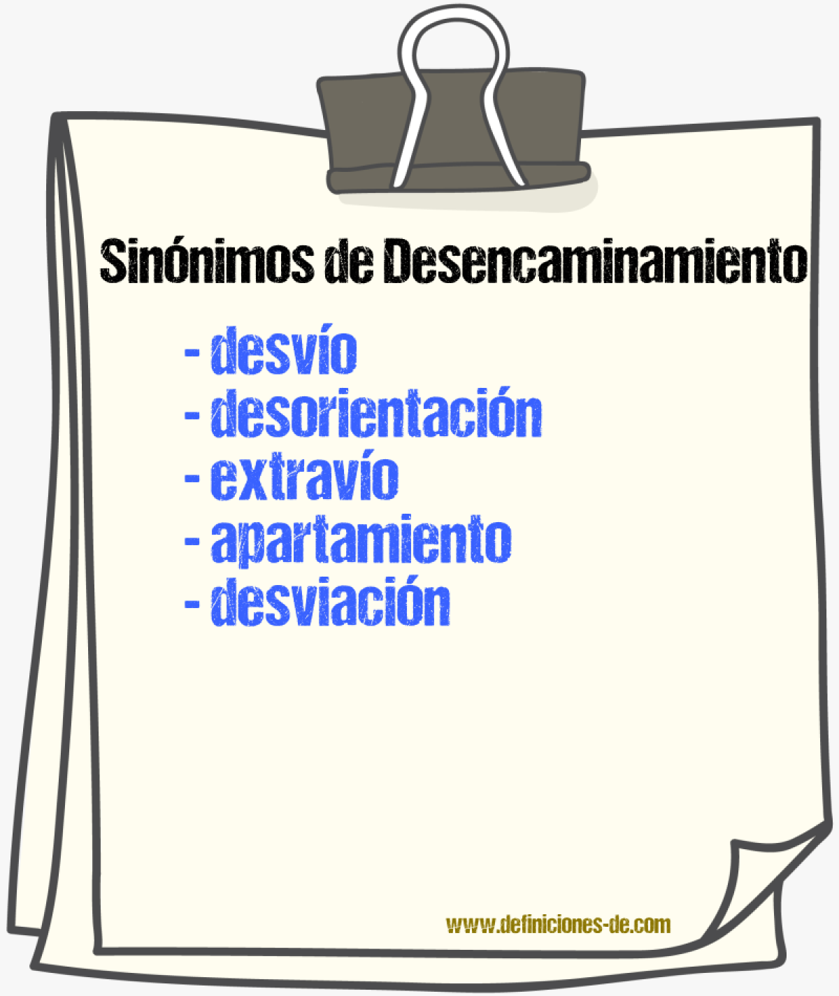 Sinónimos de desencaminamiento