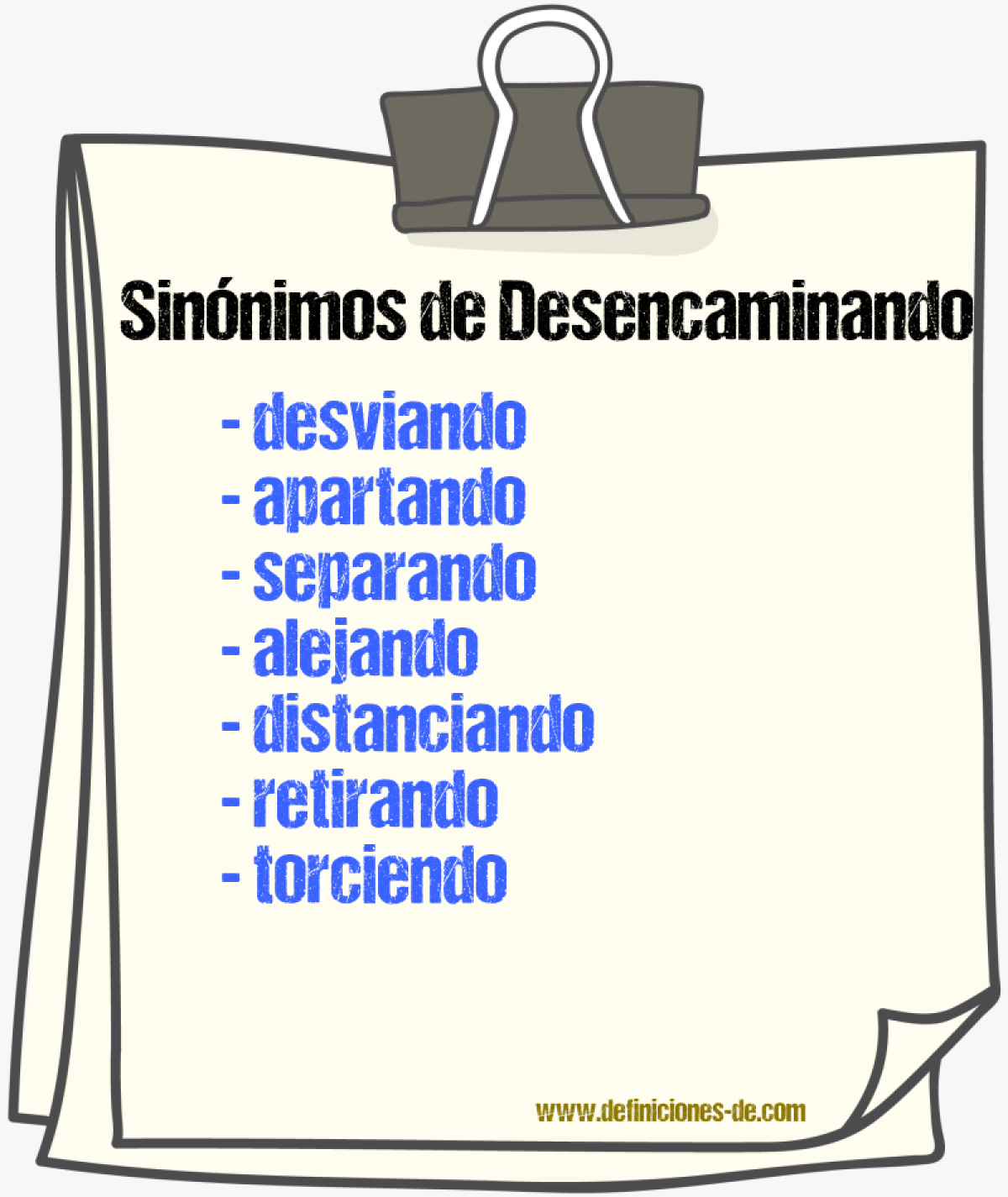 Sinónimos de desencaminando