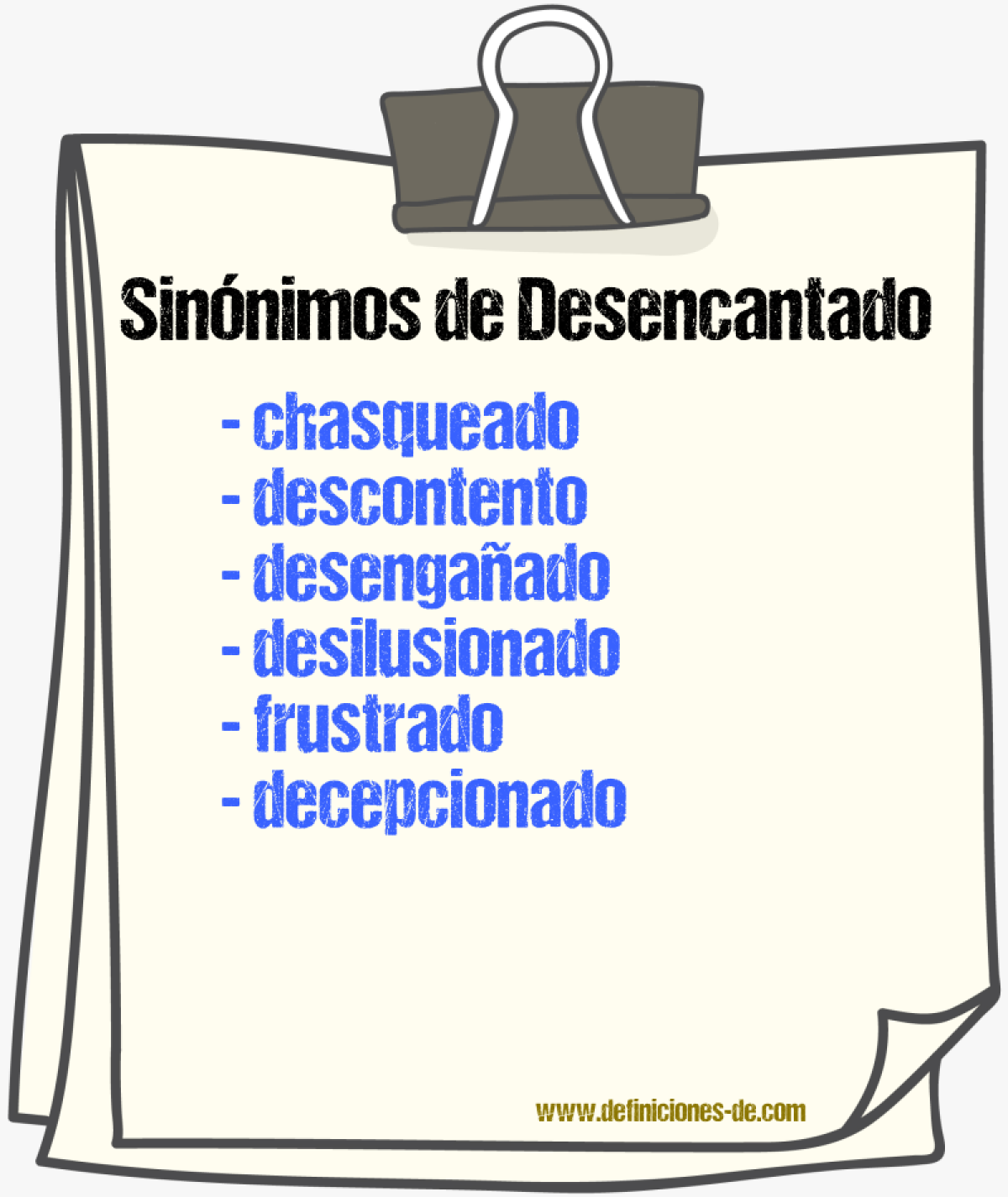 Sinnimos de desencantado