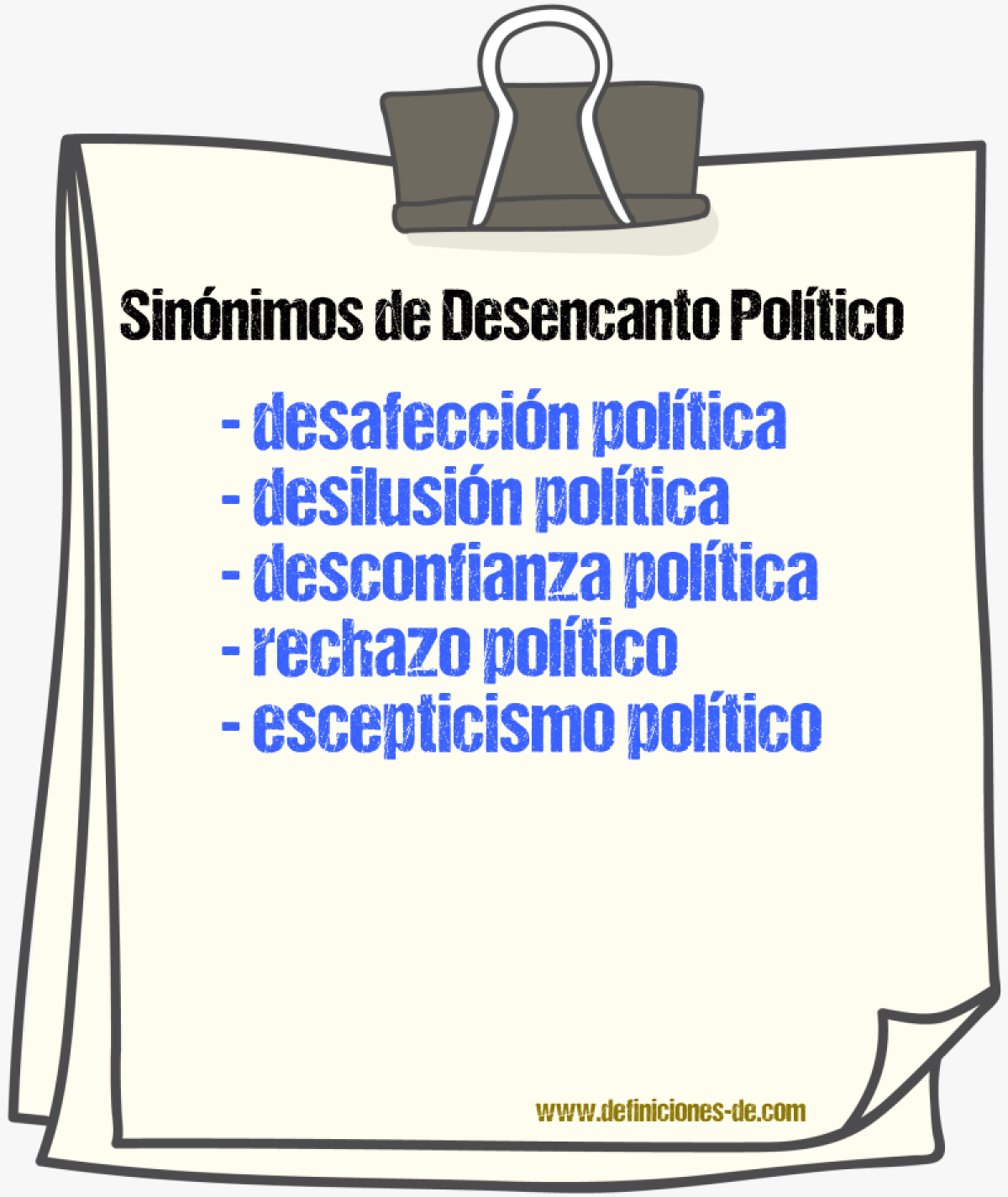 Sinónimos de desencanto político