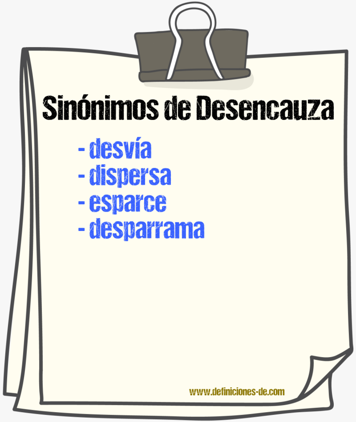 Sinónimos de desencauza