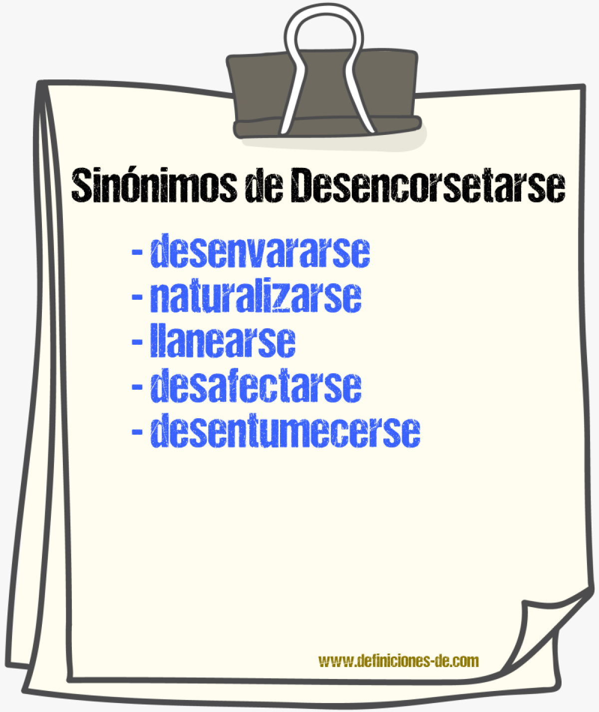 Sinónimos de desencorsetarse