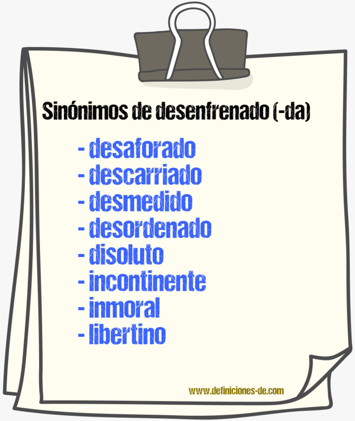 Sinnimos de desenfrenado