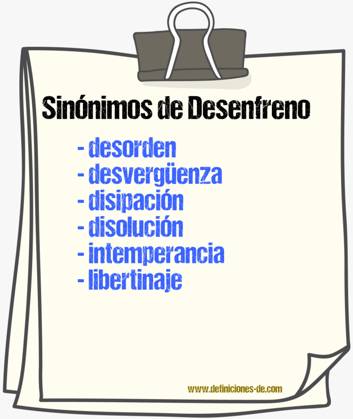 Sinnimos de desenfreno