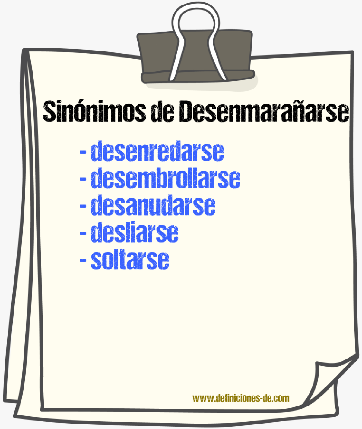 Sinónimos de desenmarañarse