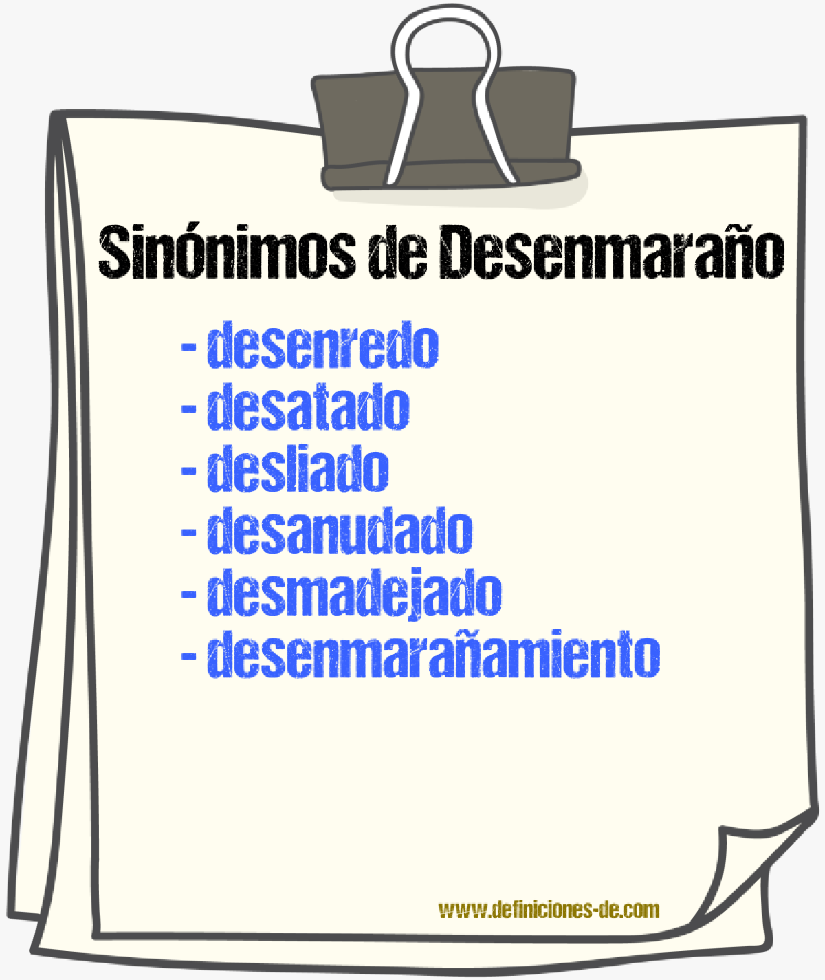 Sinónimos de desenmaraño