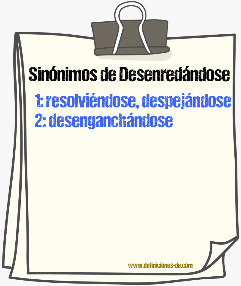Sinónimos de desenredándose