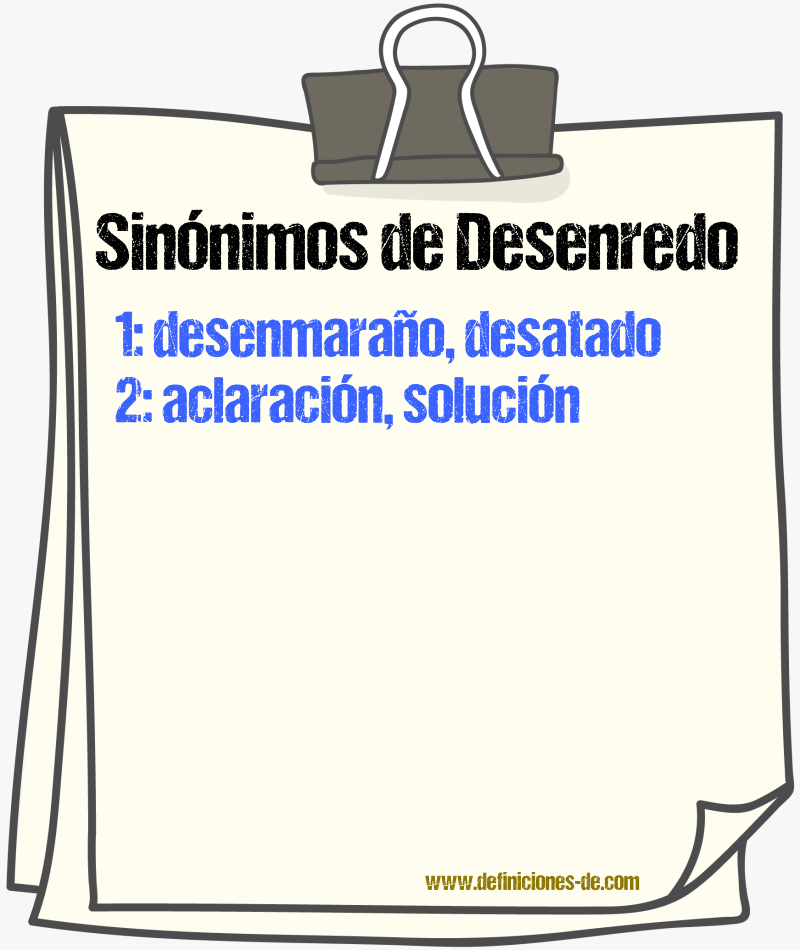 Sinónimos de desenredo