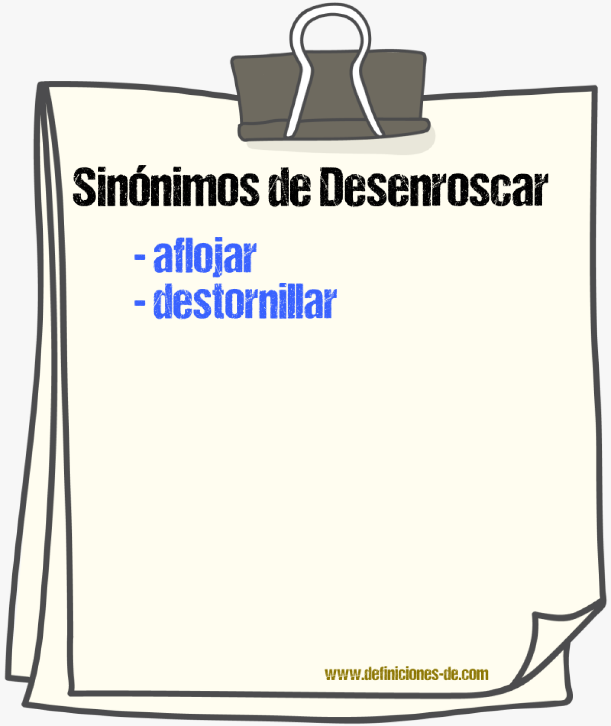 Sinnimos de desenroscar