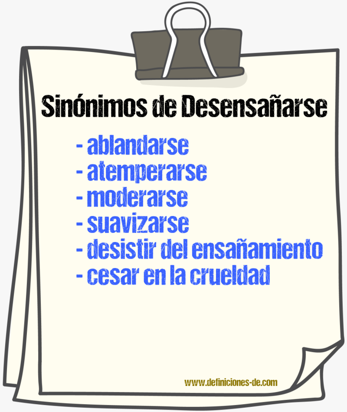 Sinónimos de desensañarse