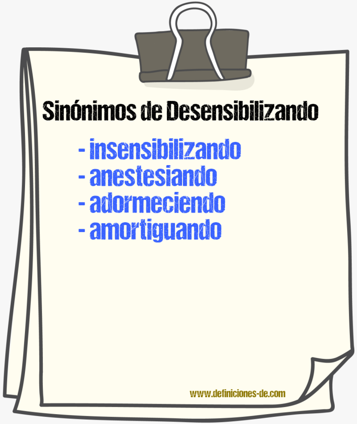 Sinónimos de desensibilizando