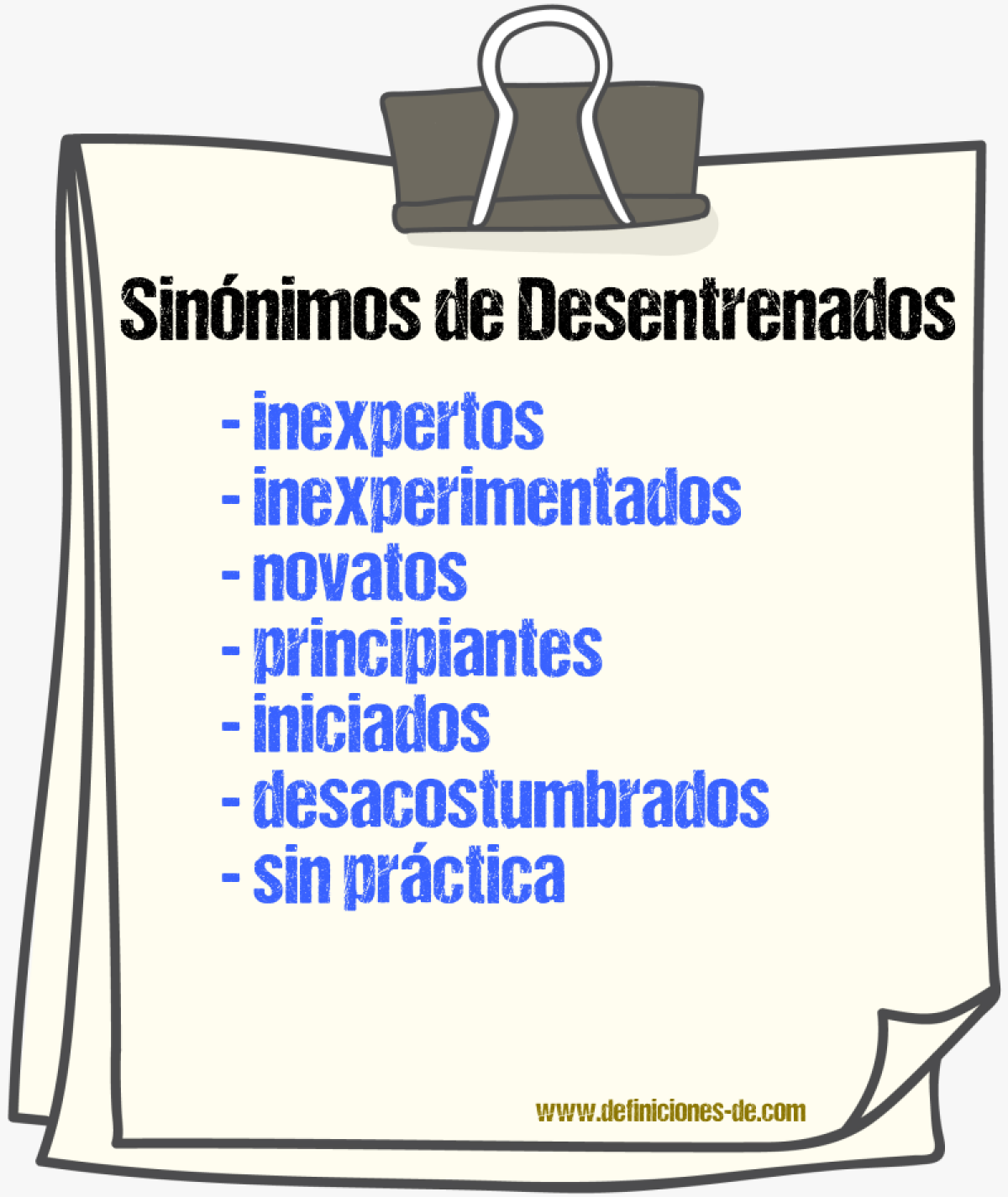 Sinónimos de desentrenados
