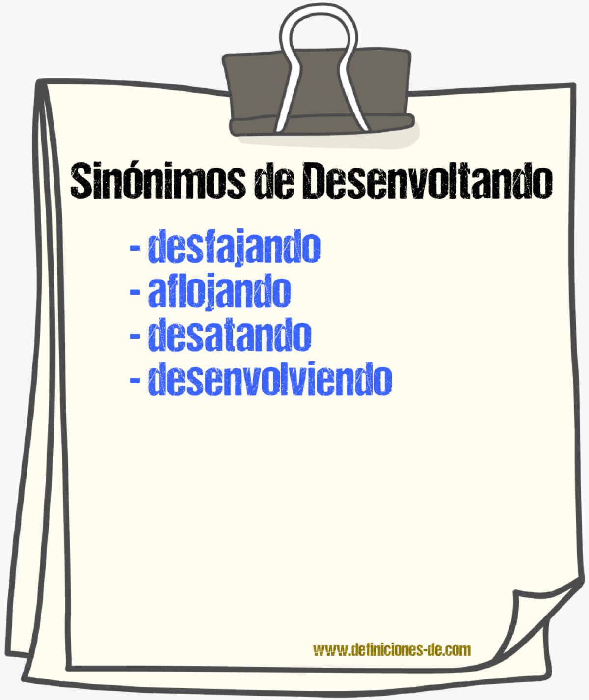 Sinónimos de desenvoltando
