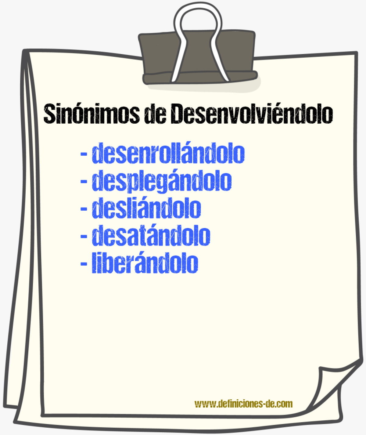 Sinónimos de desenvolviéndolo