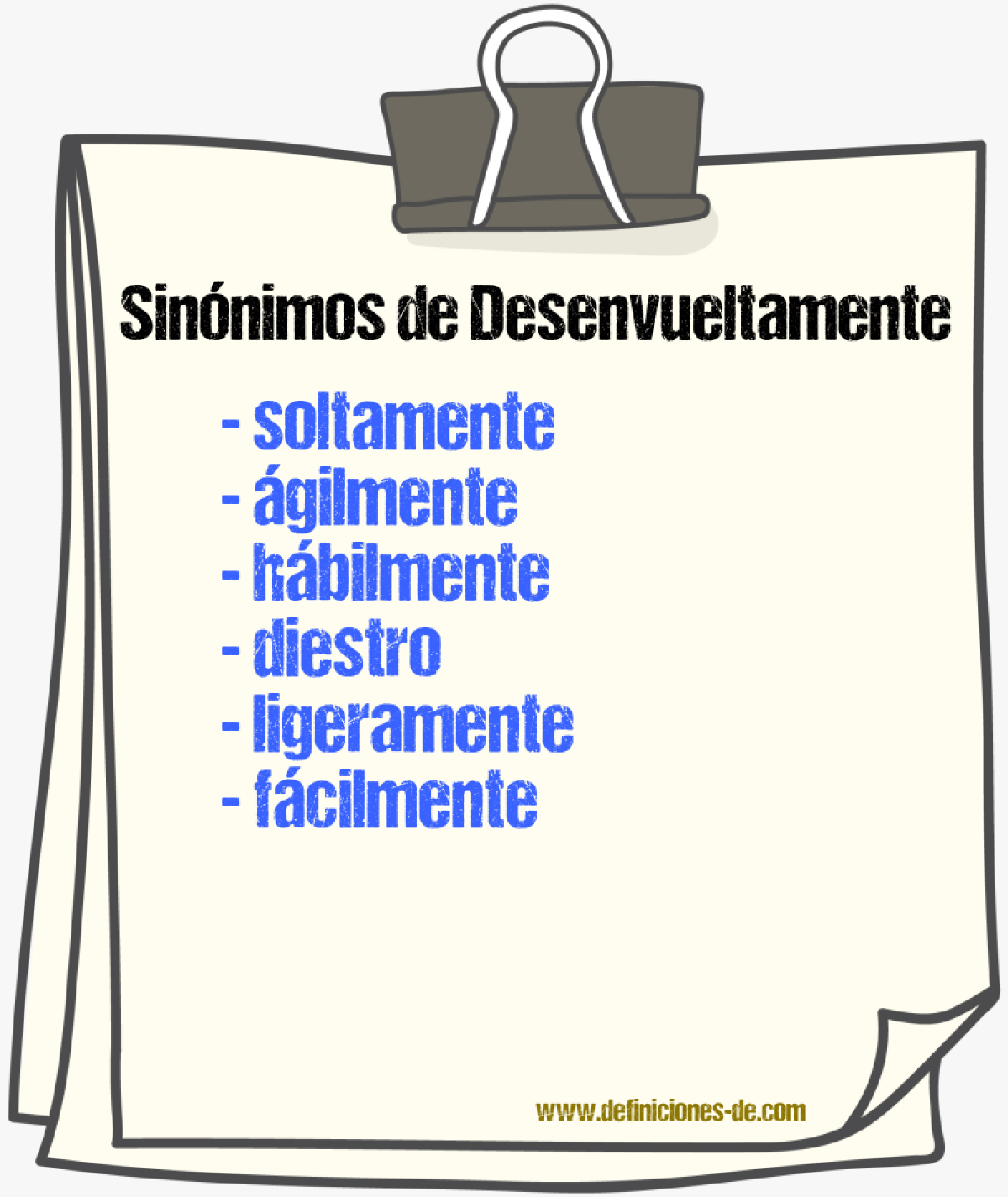Sinónimos de desenvueltamente