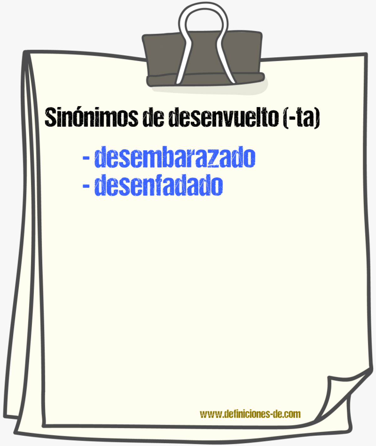 Sinnimos de desenvuelto