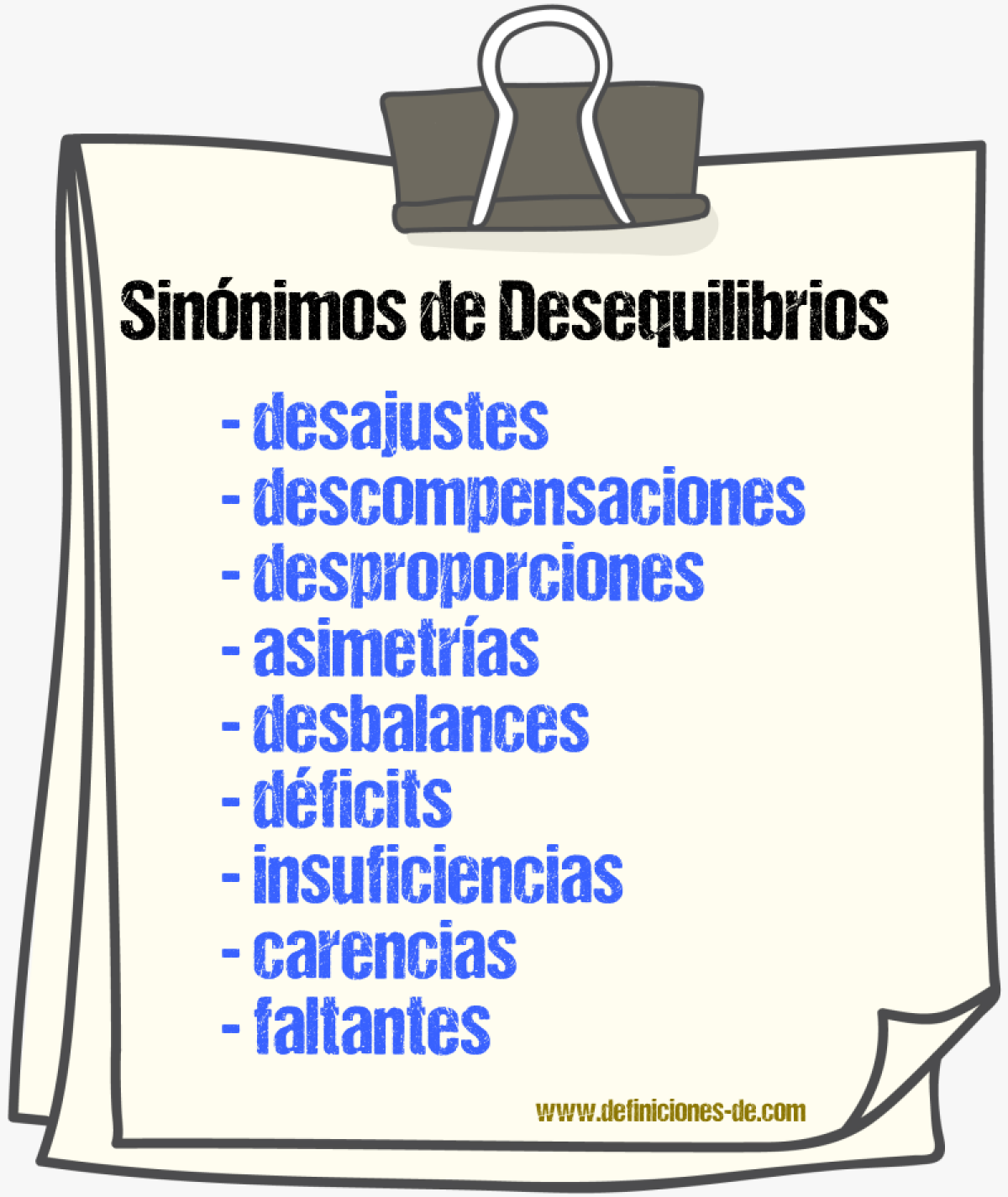 Sinónimos de desequilibrios