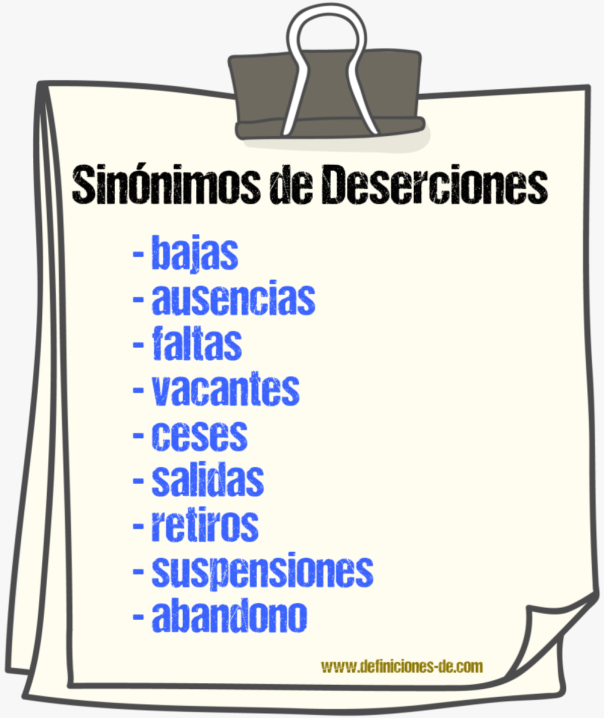 Sinónimos de deserciones