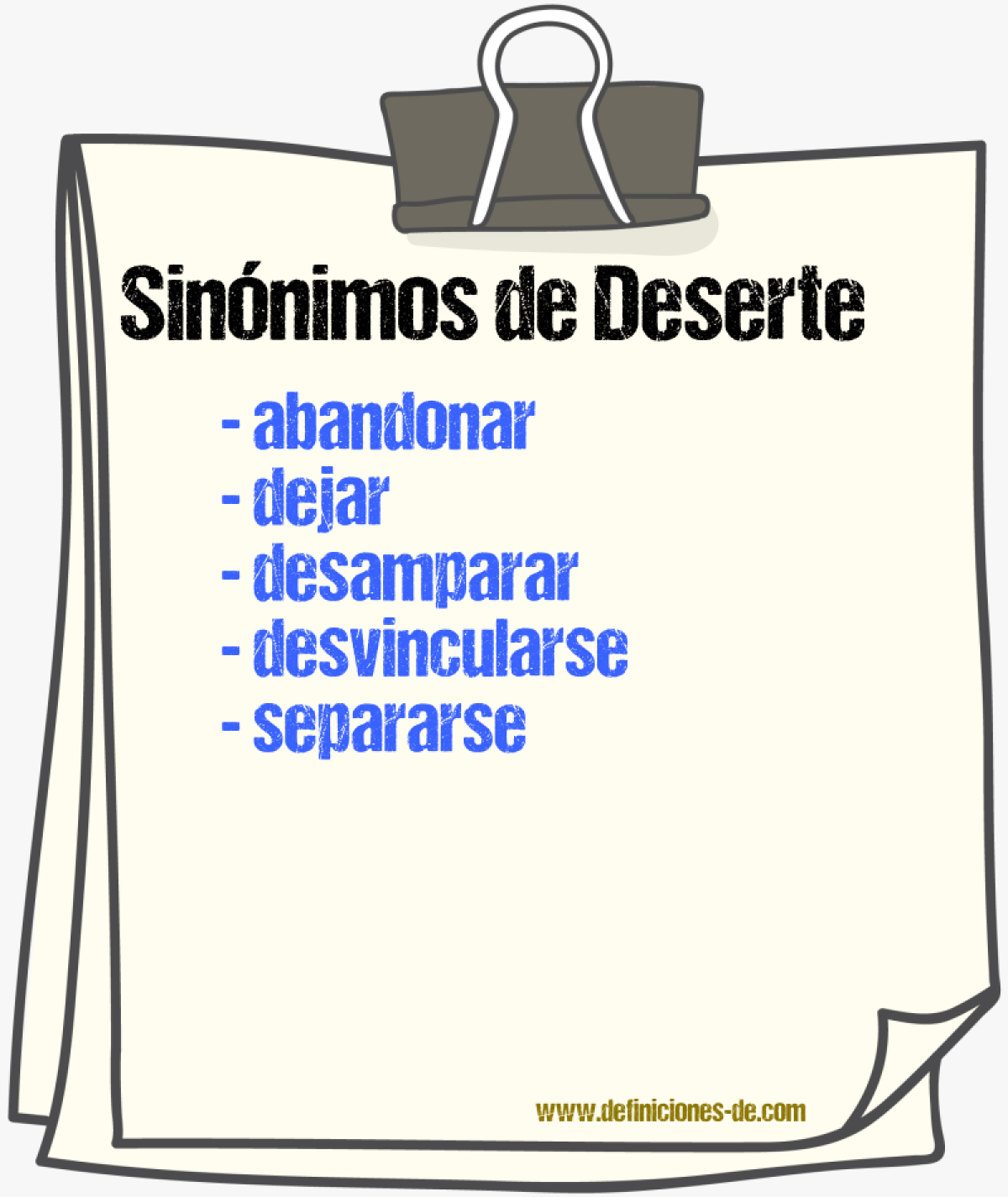 Sinónimos de deserte