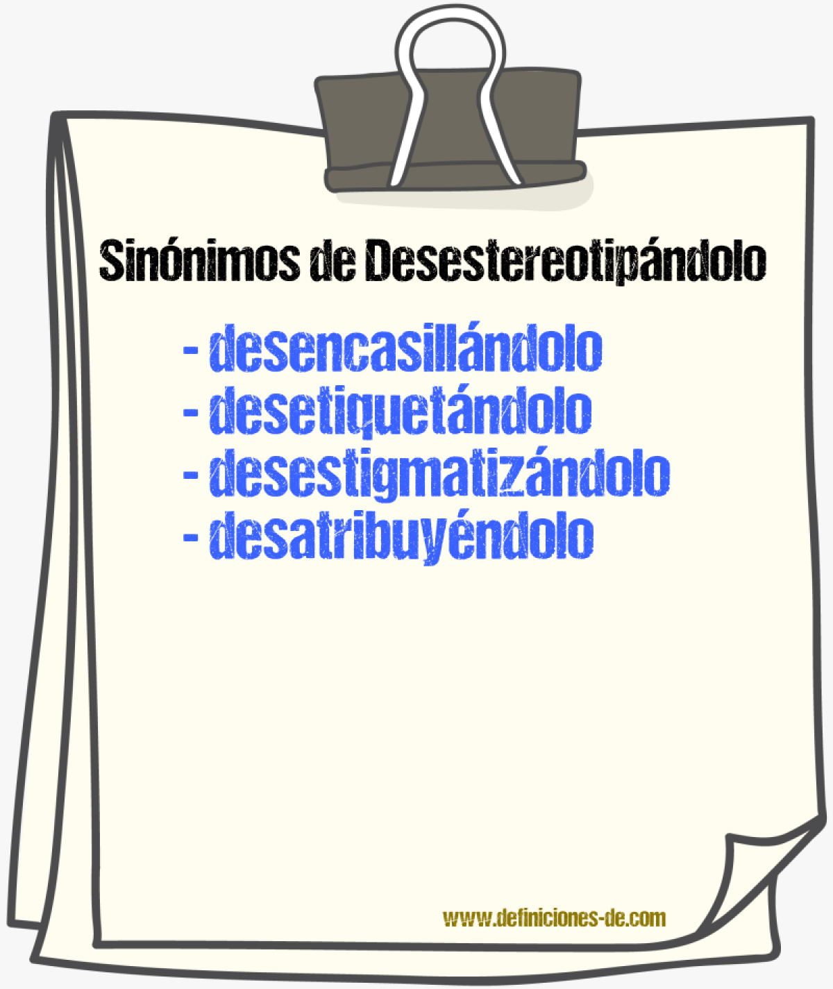 Sinónimos de desestereotipándolo