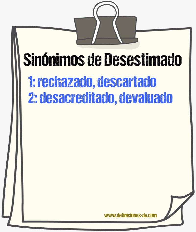 Sinónimos de desestimado