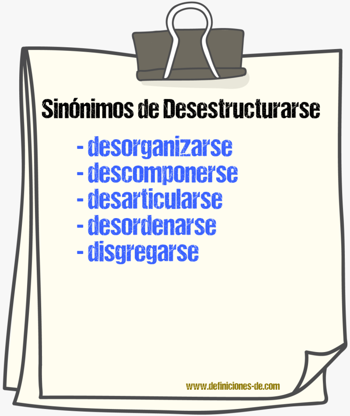 Sinónimos de desestructurarse