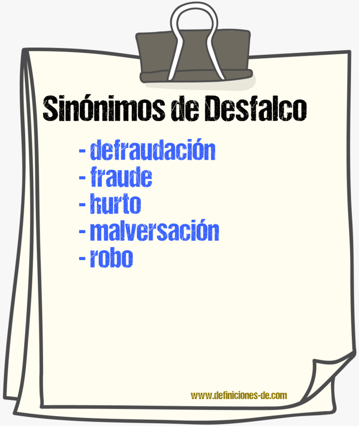 Sinnimos de desfalco